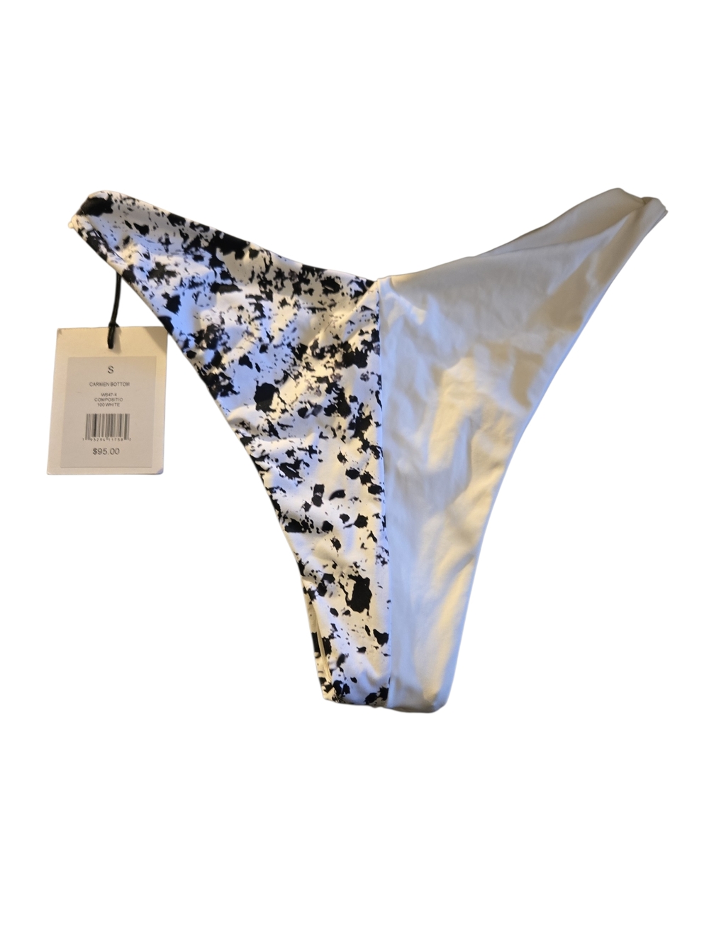 NWT Onia Swim White Black Speckle Reversible Cheeky V Bikini Bottom Small - Picture 6 of 7